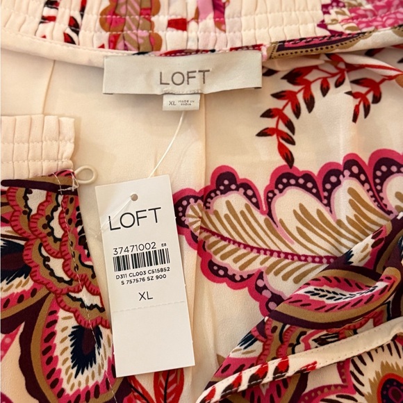 LOFT Women's Floral Blouse - Cream and Red - Picture 4 of 6